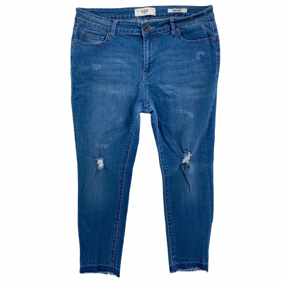 VGS Jeans Distressed Raw Hems Skinny Jean - Picture 1 of 16